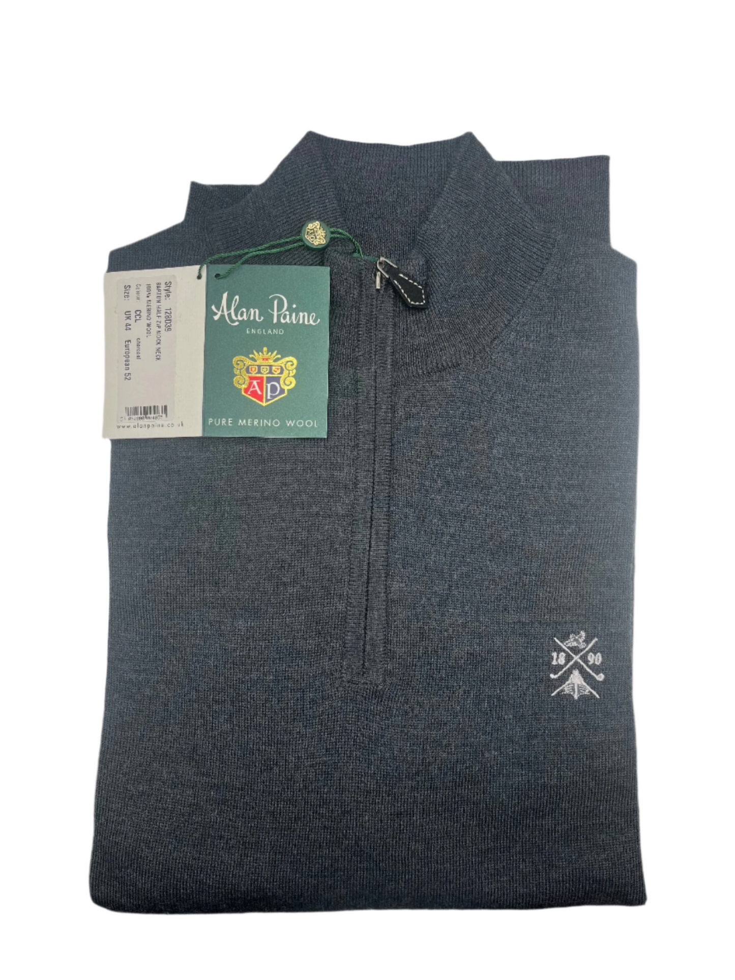 Alan Paine Barton Zip neck Merino sweater. (2 Colours)